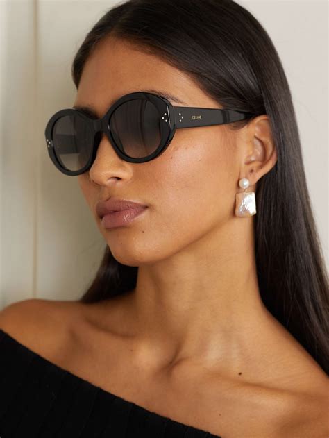 best celine sunglasses for round face|Celine 52mm round sunglasses.